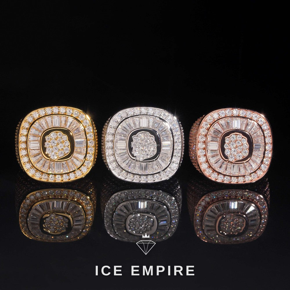 Iced Out Baguette 925 Silver Moissanite Ring