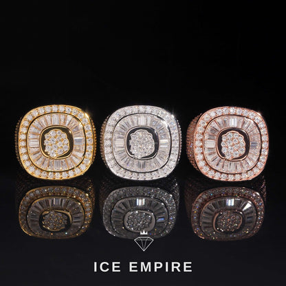 Iced Out Baguette 925 Silver Moissanite Ring