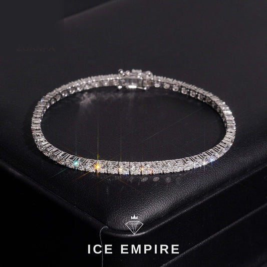 Iced Out 14K Gold Lab Grown Diamond Tennis Bracelet