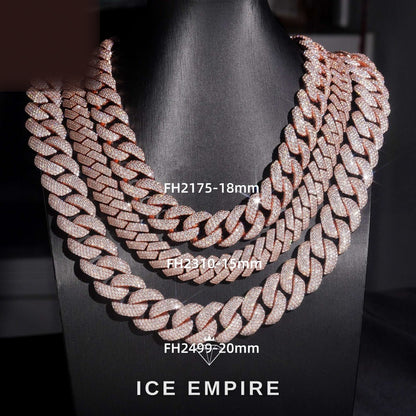 Iced Out Rose Gold Plated Moissanite Cuban Chain