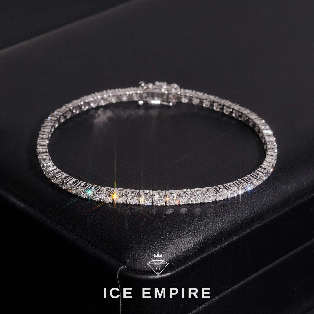 Iced Out 14K Gold Lab Grown Diamond Tennis Bracelet