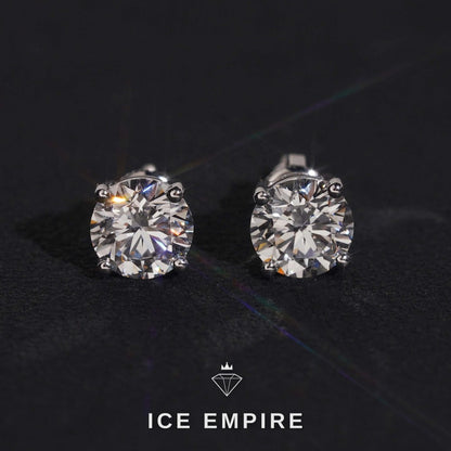 Iced Out 10K Gold Lab Grown Diamond Stud Earrings