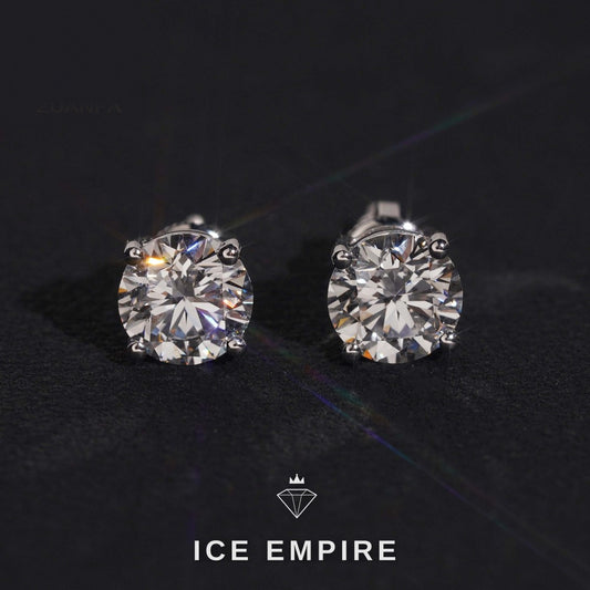 Iced Out 10K Gold Lab Grown Diamond Stud Earrings
