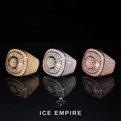 Iced Out Baguette 925 Silver Moissanite Ring
