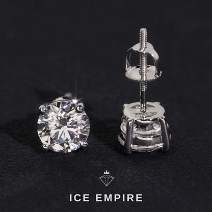 Iced Out 10K Gold Lab Grown Diamond Stud Earrings