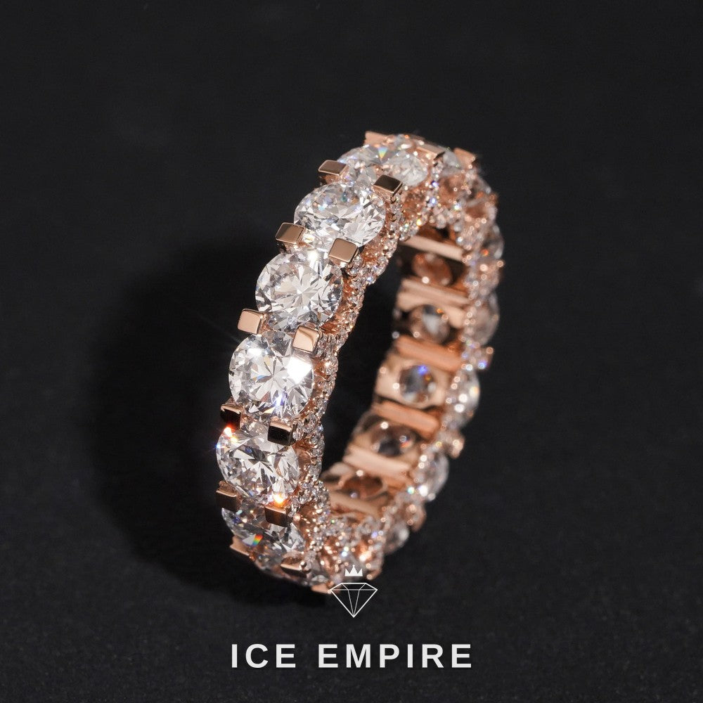 Iced Out Rose Gold Lab Grown Diamond Ring