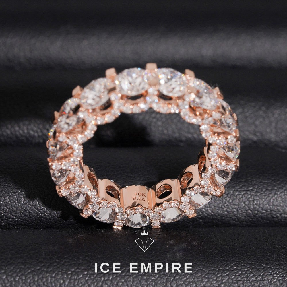 Iced Out Rose Gold Lab Grown Diamond Ring