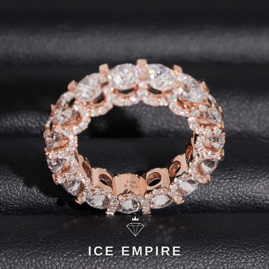 Iced Out Rose Gold Lab Grown Diamond Ring