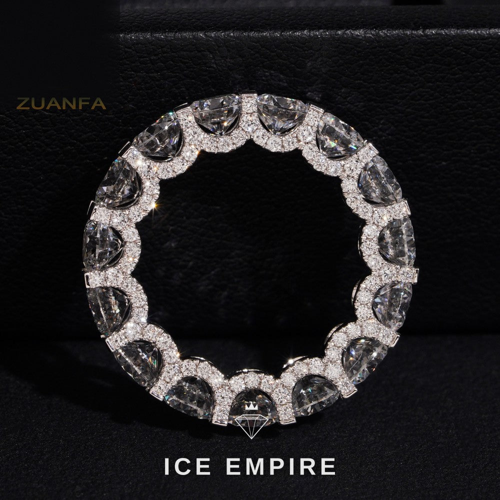 Iced Out 10K Gold Lab Grown Diamond Pendant