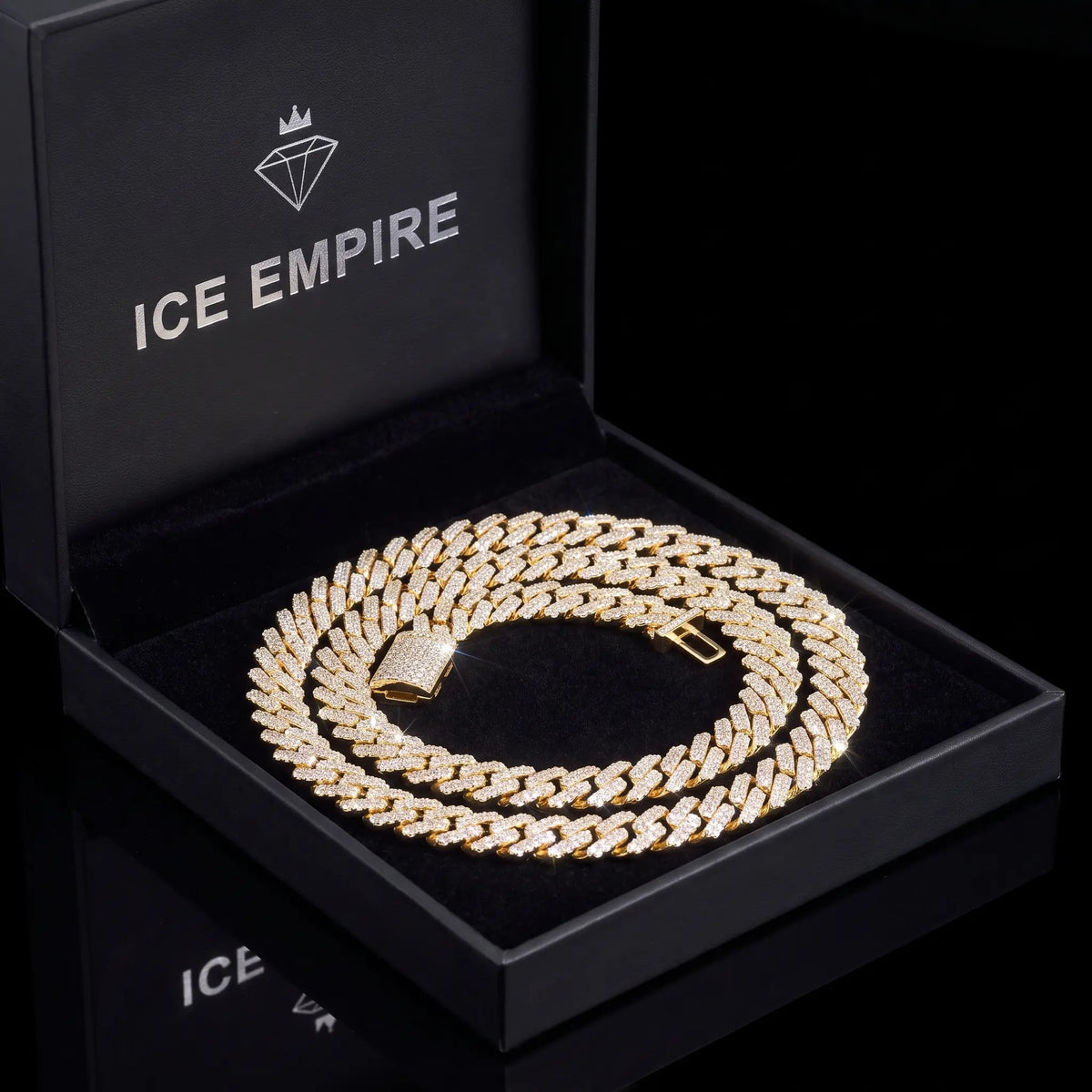 Iced Out Rose Gold Plated Moissanite Cuban Chain