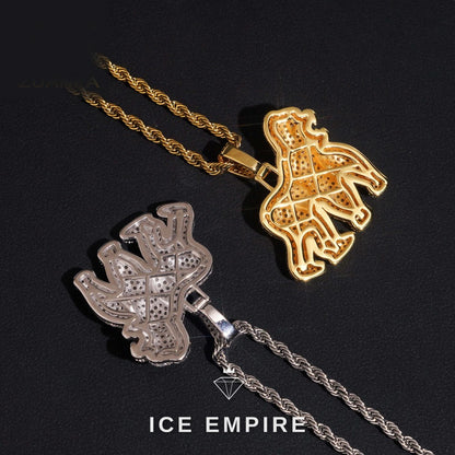 Iced Out Rose Gold Plated Moissanite Pendant
