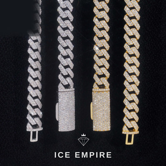 Iced Out Rose Gold Plated Moissanite Cuban Chain