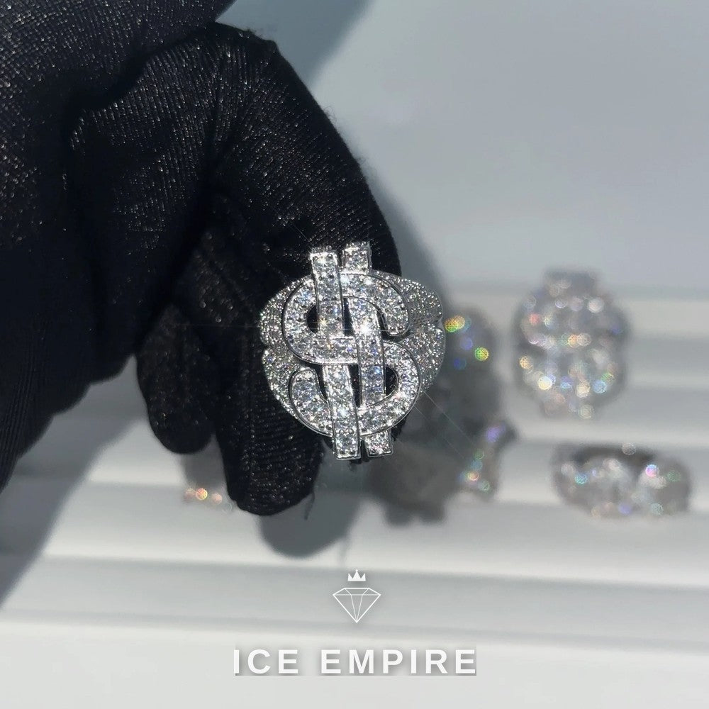 Iced Out Heart 925 Silver Moissanite Ring