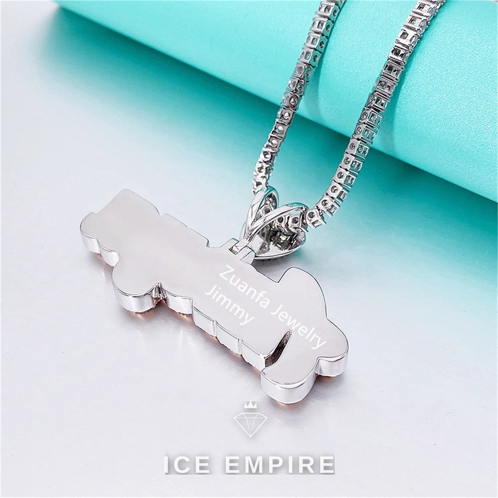 Iced Out Rose Gold Pendant