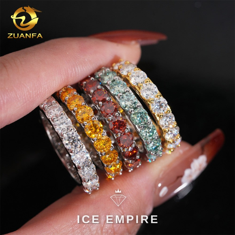Iced Out 925 Silver Moissanite Ring