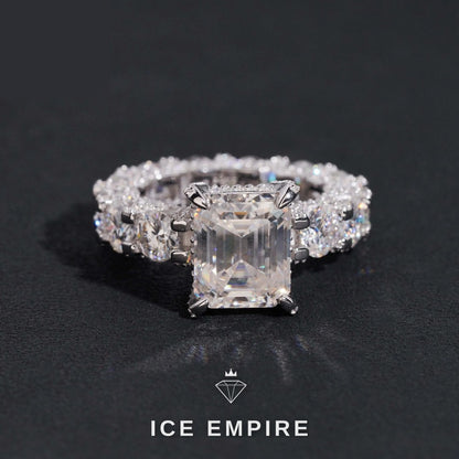Iced Out 925 Silver Moissanite Wedding Band