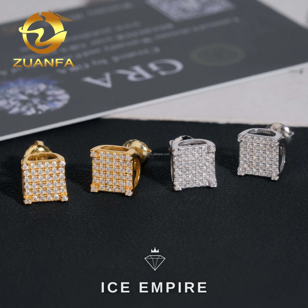 Iced Out Gold Plated Moissanite Earrings