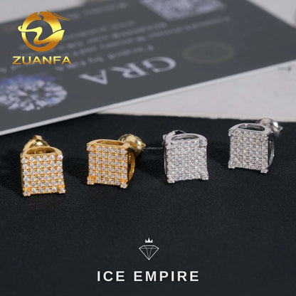 Iced Out Gold Plated Moissanite Earrings