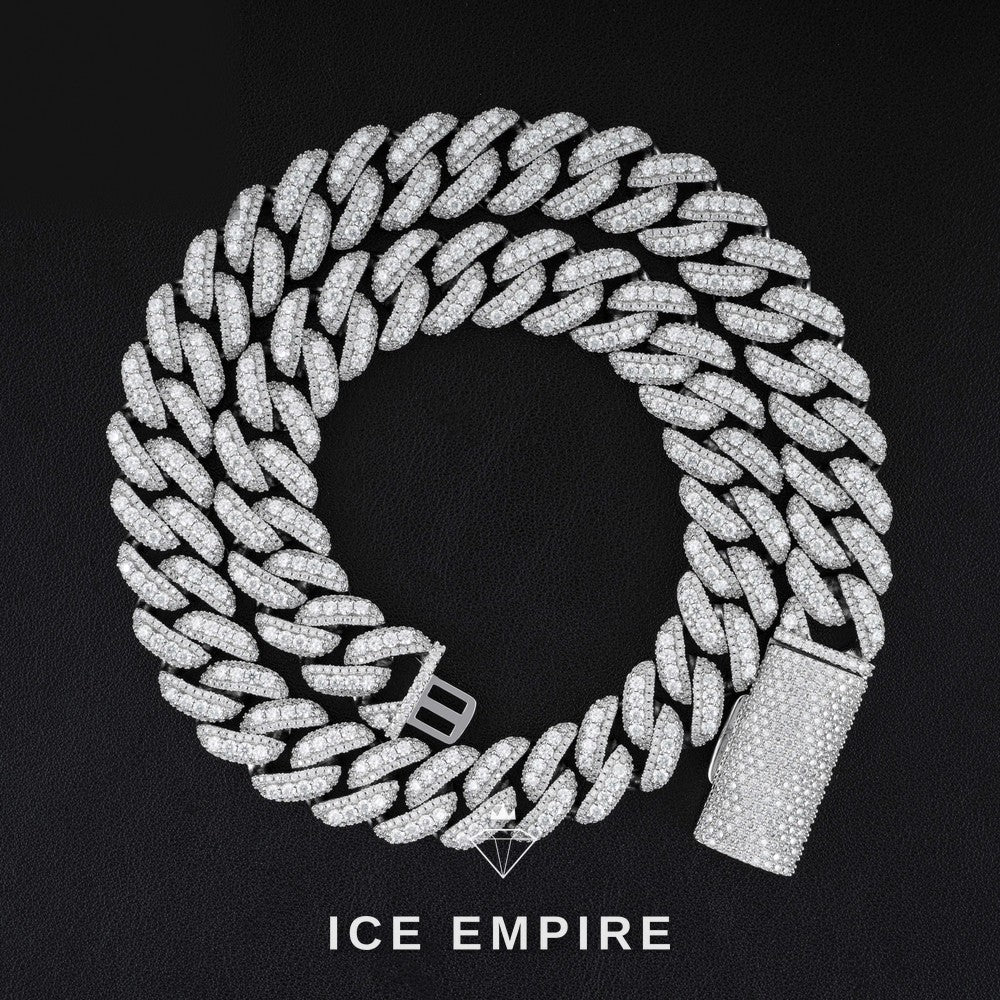 Iced Out Rose Gold Plated Moissanite Cuban Chain