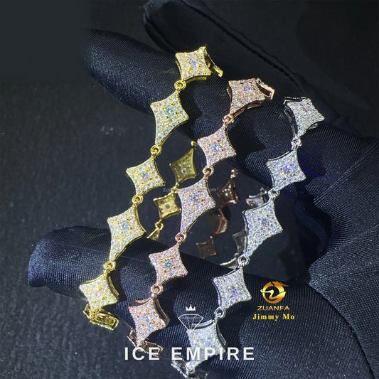 Iced Out 925 Silver Moissanite Tennis Chain