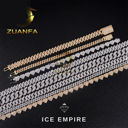 Iced Out Rose Gold Plated Moissanite Cuban Chain