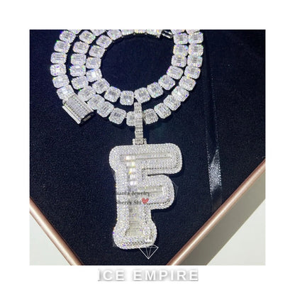 Iced Out Baguette Gold Plated Tennis Chain