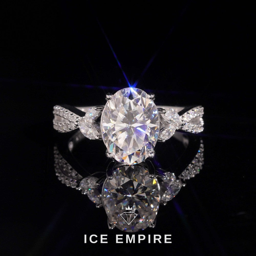Iced Out Rose Gold Plated Moissanite Wedding Band