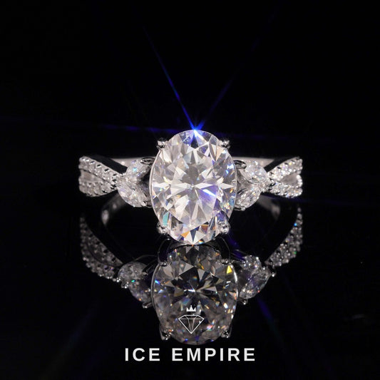 Iced Out Rose Gold Plated Moissanite Wedding Band