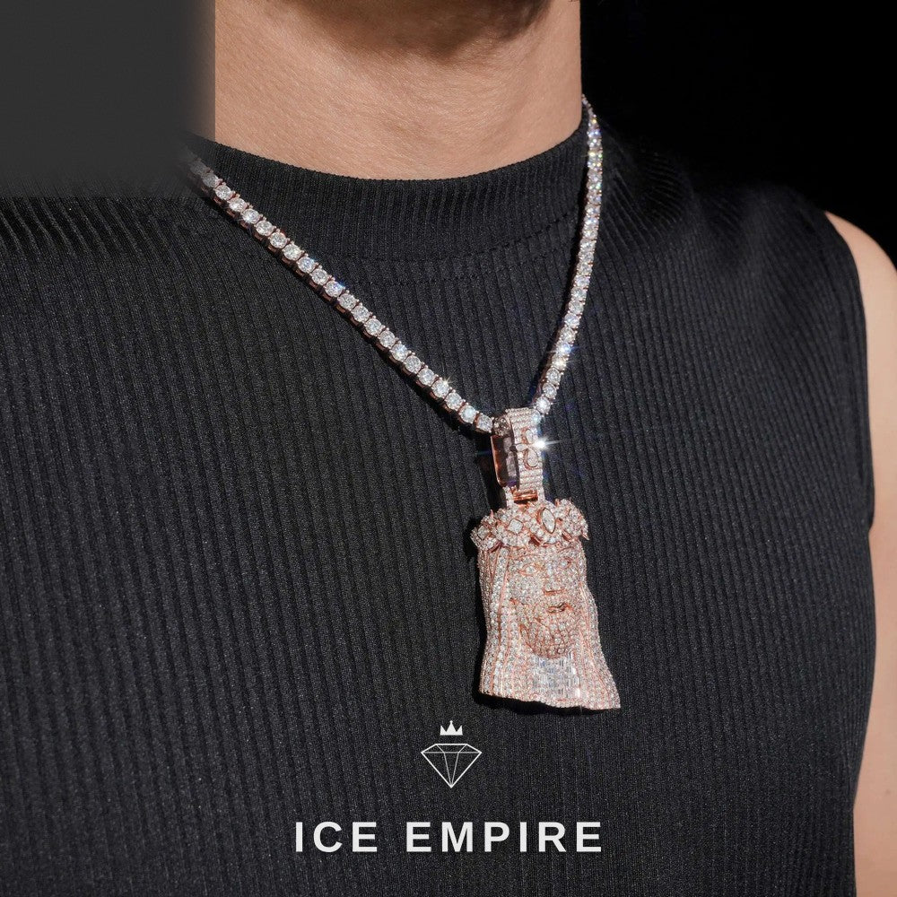 Iced Out Rose Gold Plated Moissanite Cuban Chain