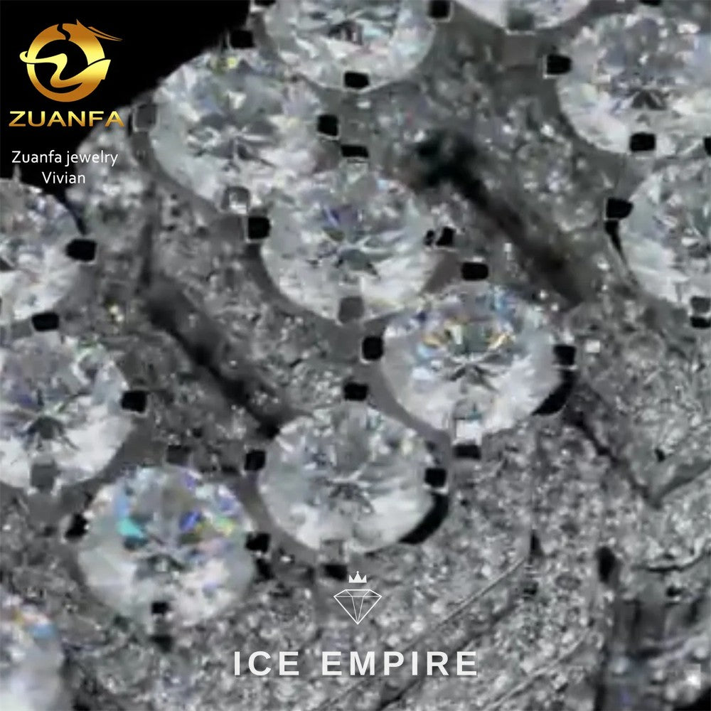 Iced Out Cross 925 Silver Moissanite Pendant