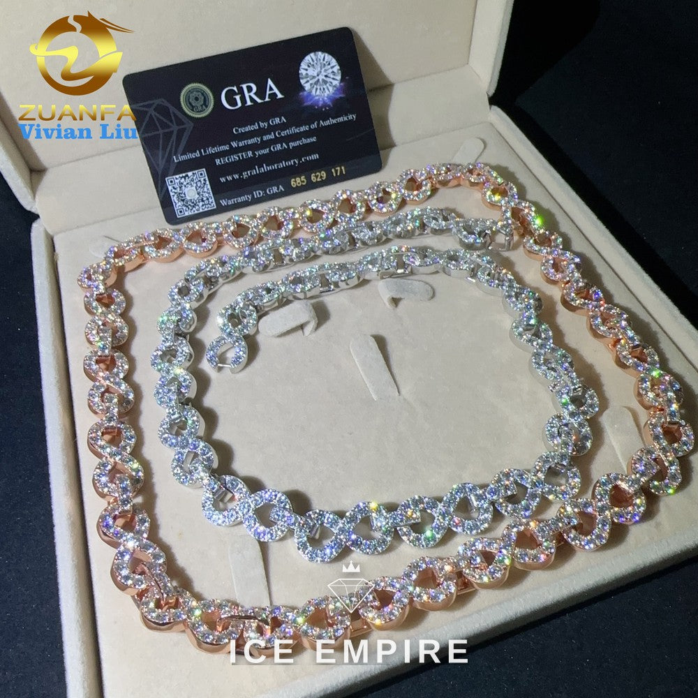 Iced Out Rose Gold Plated Moissanite Cuban Chain