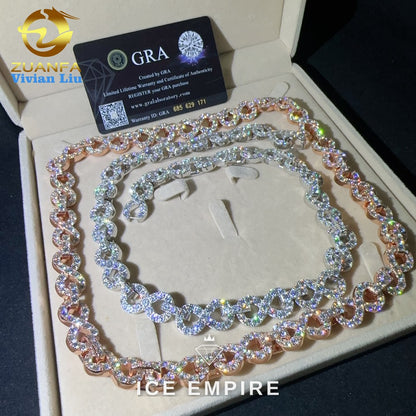 Iced Out Rose Gold Plated Moissanite Cuban Chain
