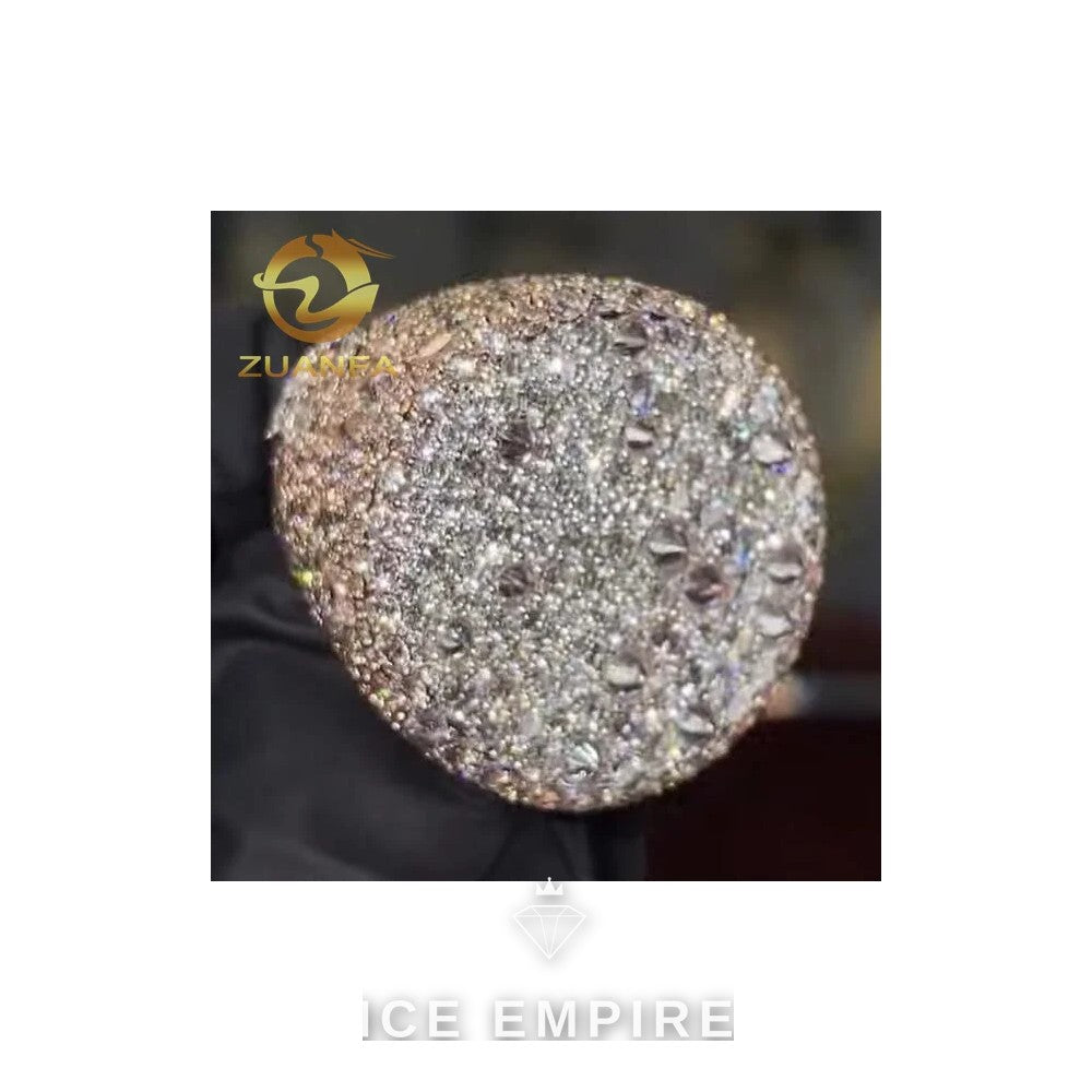 Iced Out 925 Silver Moissanite Ring