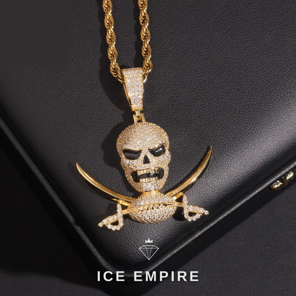 Iced Out Baguette Gold Plated Moissanite Pendant