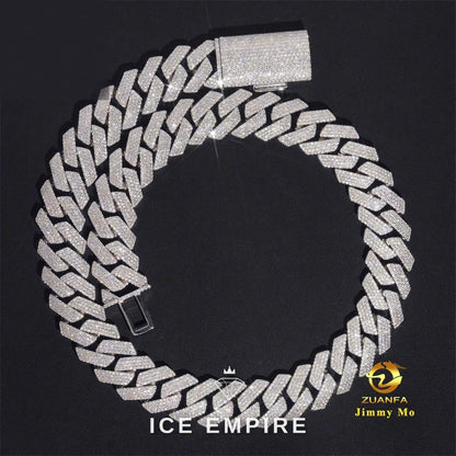 Iced Out 925 Silver Moissanite Cuban Chain