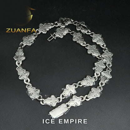 Iced Out Cross Rose Gold Plated Moissanite Cuban Chain