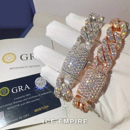 Iced Out 925 Silver Moissanite Cuban Chain