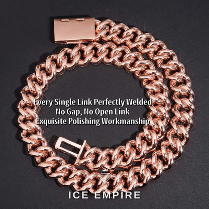 Iced Out Rose Gold Plated Moissanite Cuban Chain