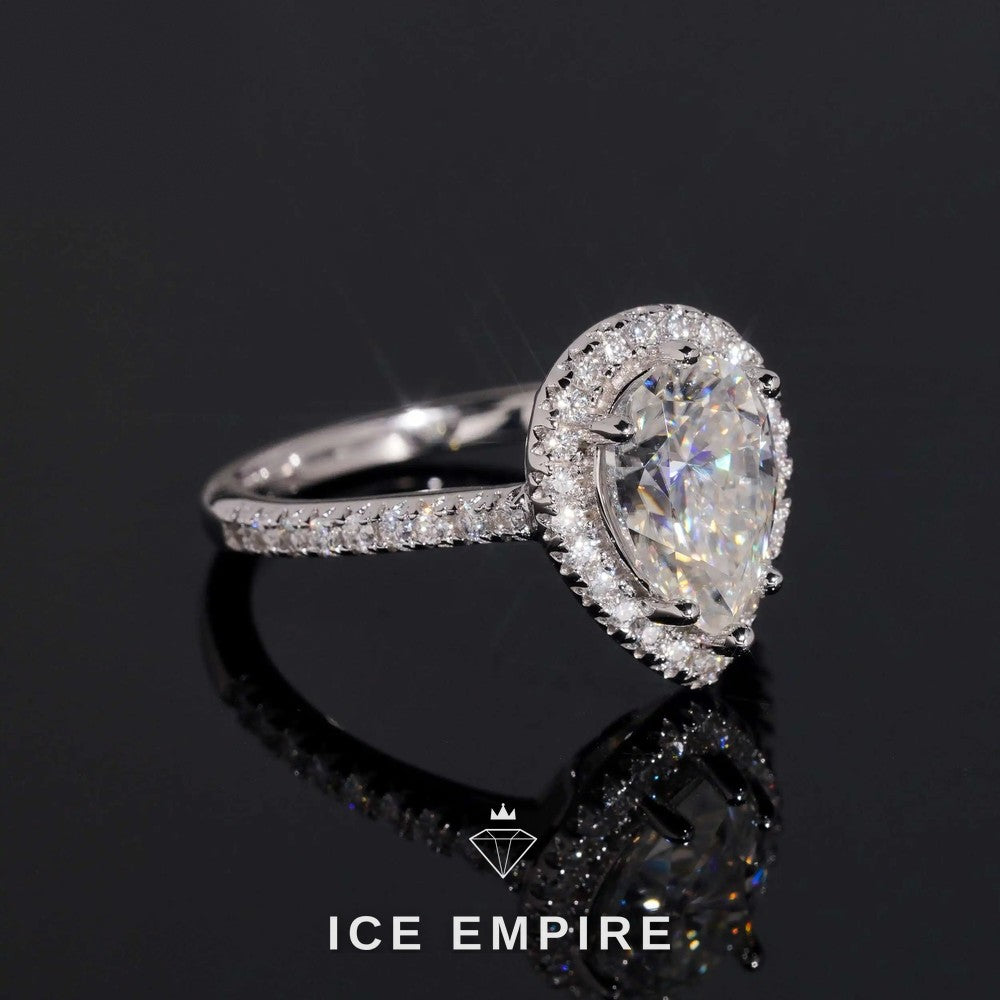 Iced Out Gold Plated Moissanite Engagement Ring