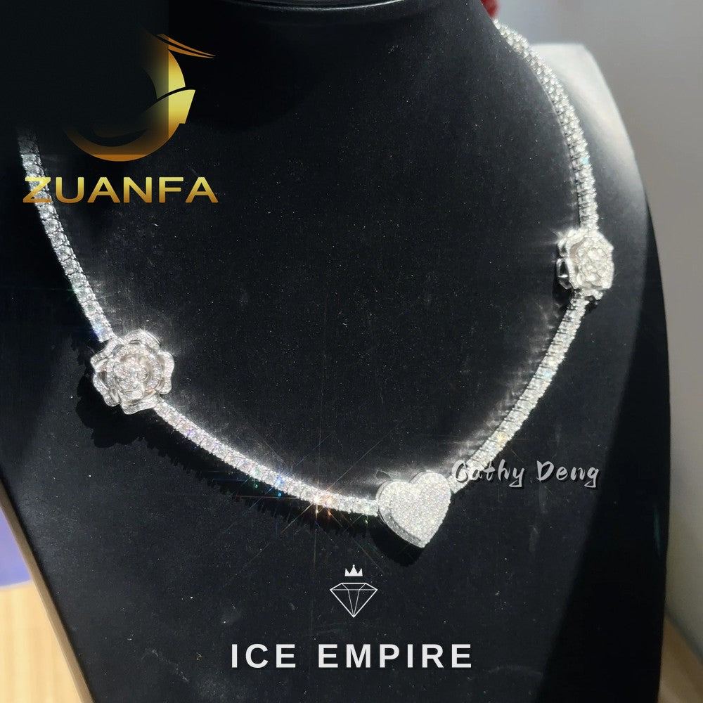 Iced Out Rose Gold Plated Moissanite Cuban Chain