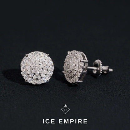 Iced Out 14K Gold Moissanite Stud Earrings