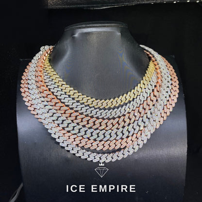 Iced Out Rose Gold Moissanite Cuban Chain