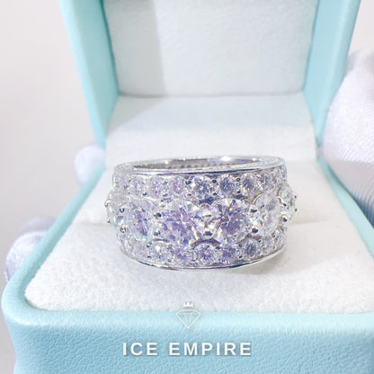 Iced Out 925 Silver Moissanite Ring