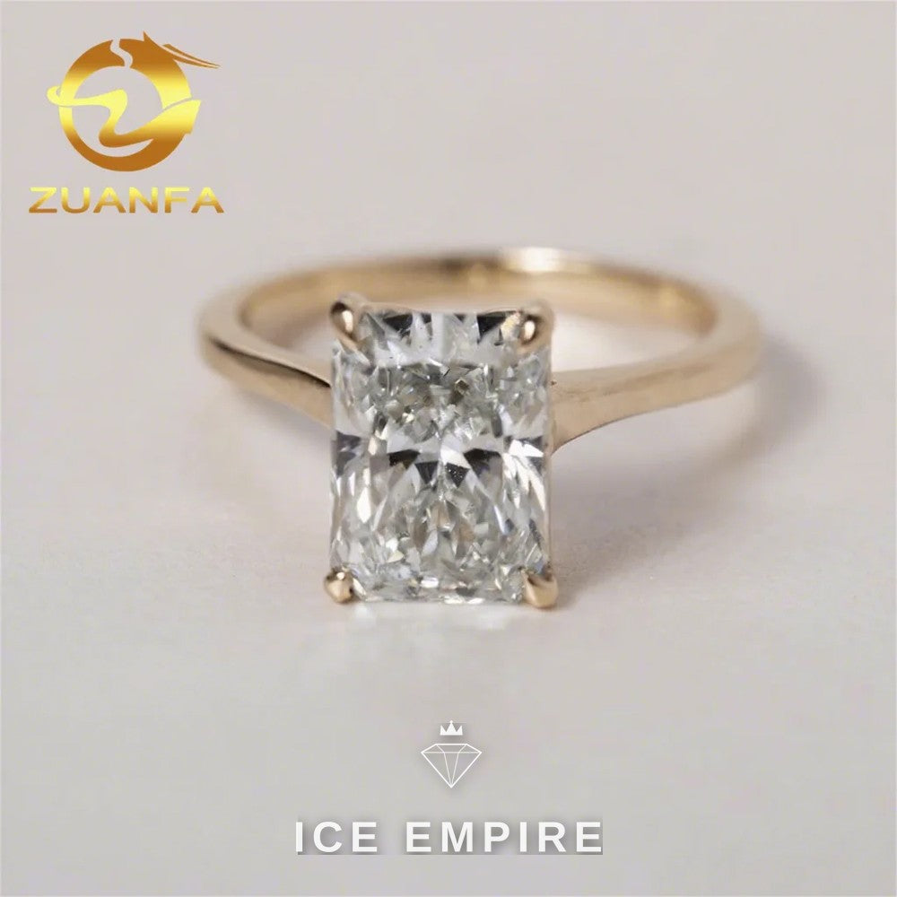 Iced Out 10K Gold Moissanite Engagement Ring