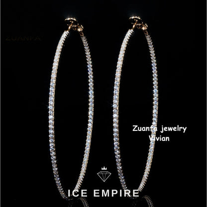 Iced Out 925 Silver Moissanite Earrings