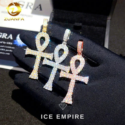 Iced Out Cross 925 Silver Pendant