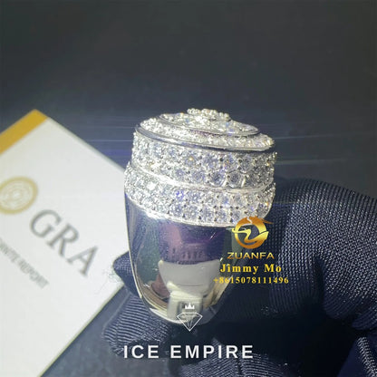 Iced Out Rose Gold Plated Moissanite Ring