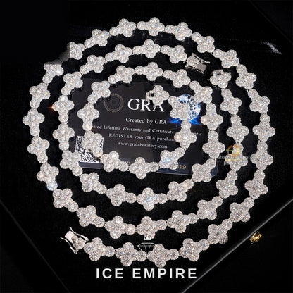 Iced Out Cross Rose Gold Plated Moissanite Cuban Chain