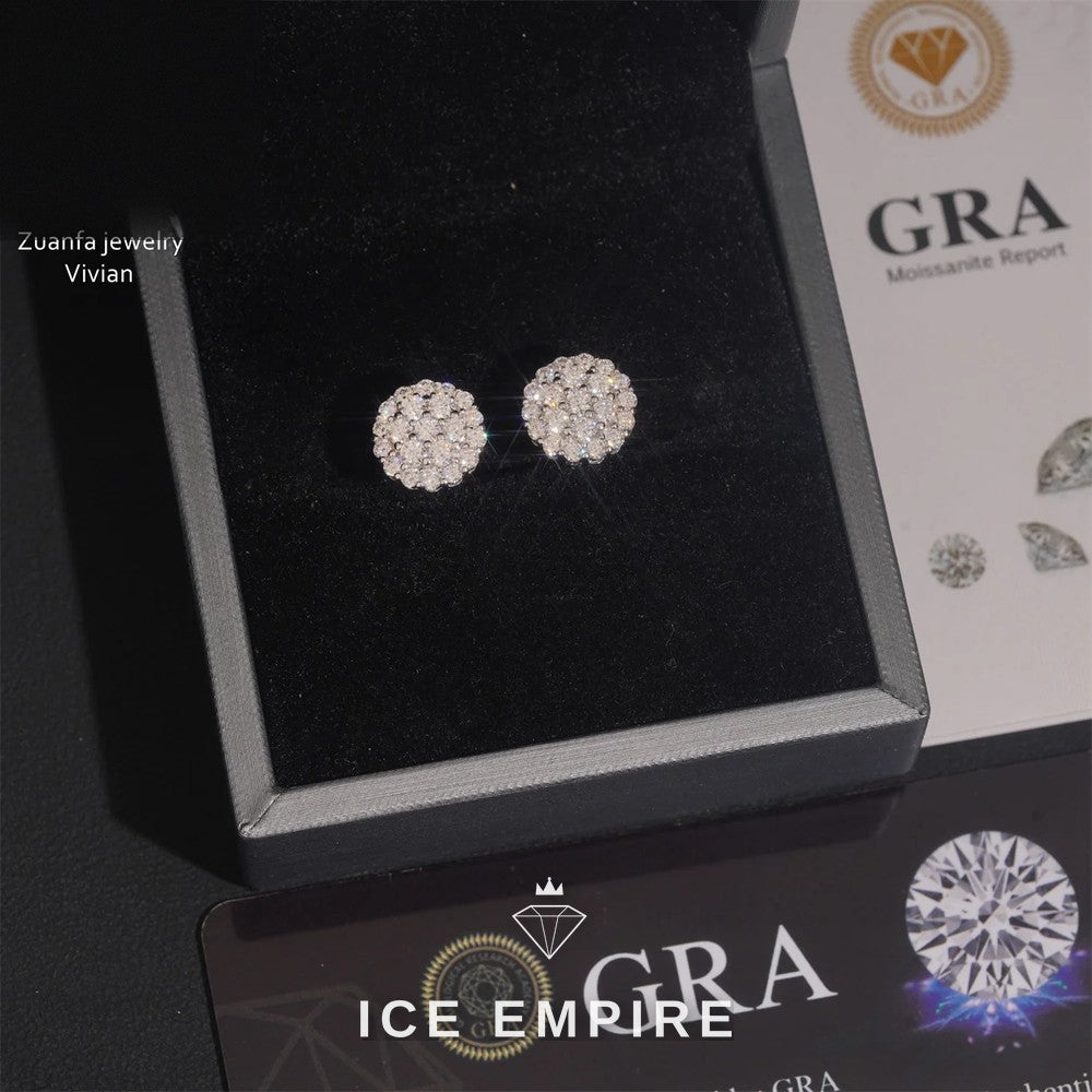 Iced Out Rose Gold Plated Moissanite Earrings
