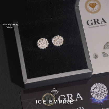 Iced Out Rose Gold Plated Moissanite Earrings